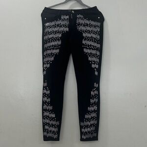 Bebe Black Pants with Silver Details